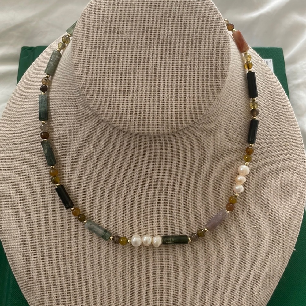 Beaded and Pearl stack necklaces